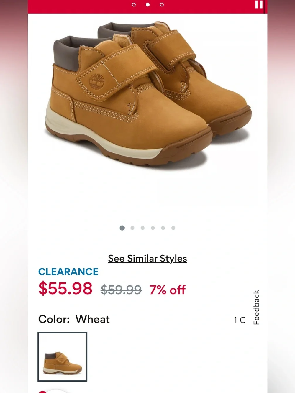 Timberland Toddler Size 5 Wheat Timber Tykes Boots Adjustable Strap